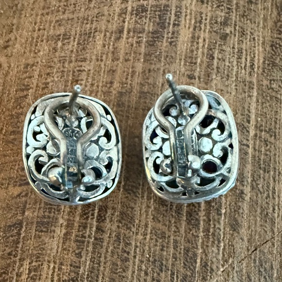 Samuel Benham BJC Sterling Silver 18k Gold Purple Amethyst Earrings - Picture 6 of 8